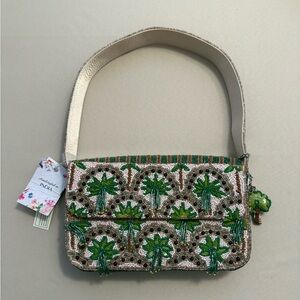 Handcrafted in India Beaded Bag Palm Tree Tassels with Palm Tree Charm